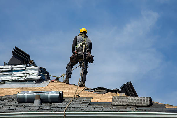 Professional Gutter Installation technician working in Huxley, IA